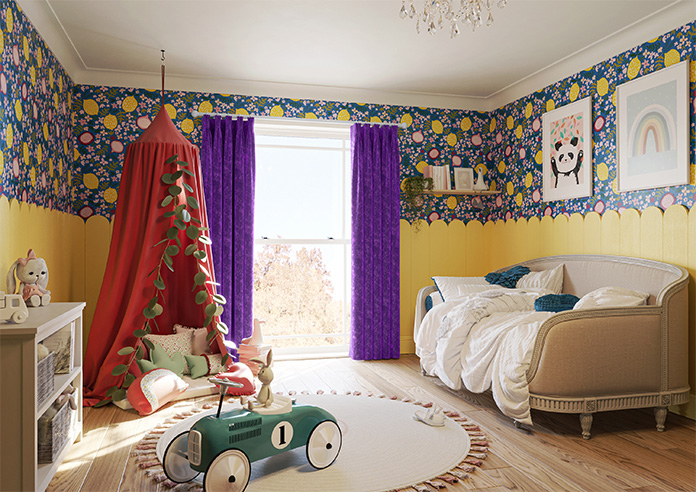 Caen Chenille, Purple - Made to Measure Curtains - Image 8